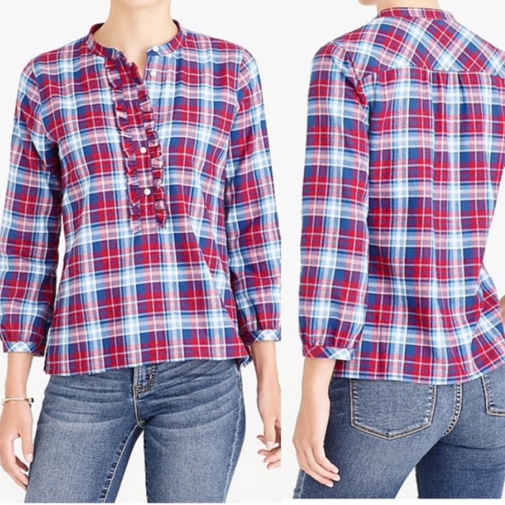 NWT J.Crew Mercantile plaid button up small